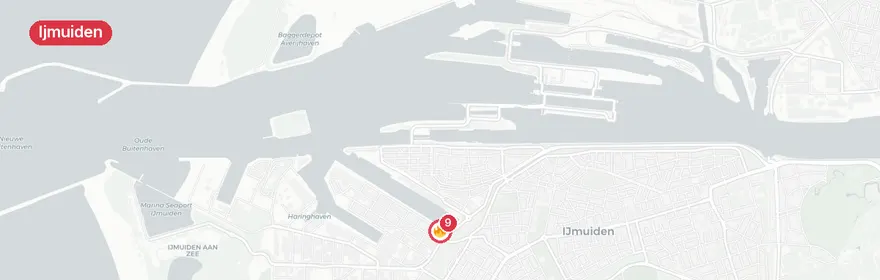 Kaart van Persoon te water Trawlerkade Ijmuiden