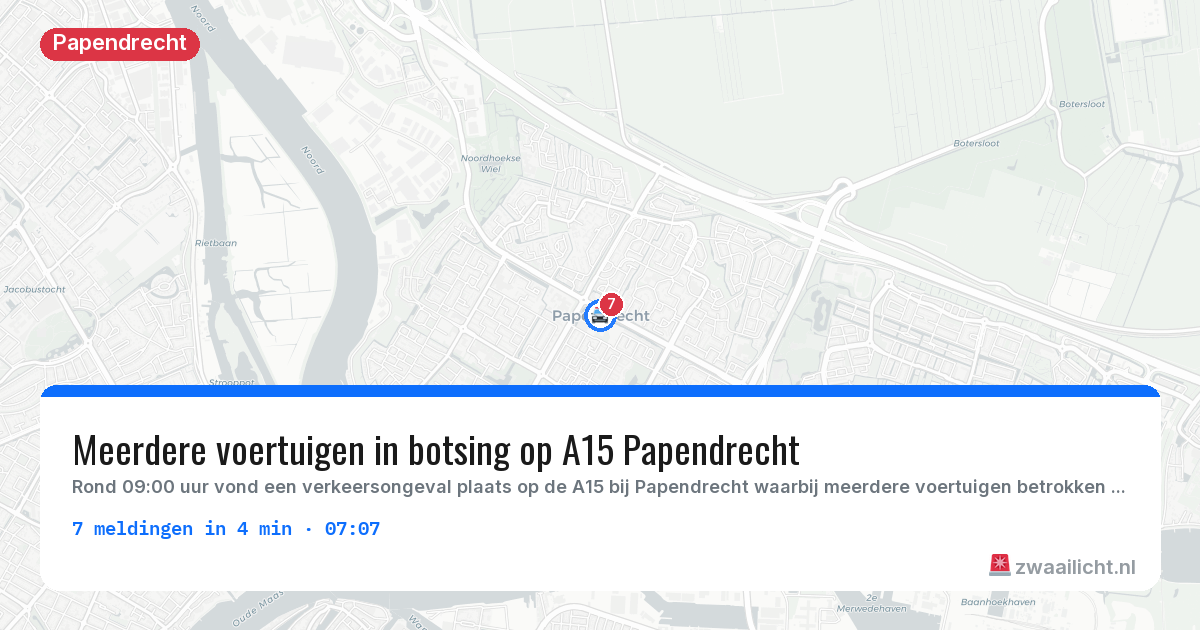 Kaart van de activiteitspiek bij Papendrecht