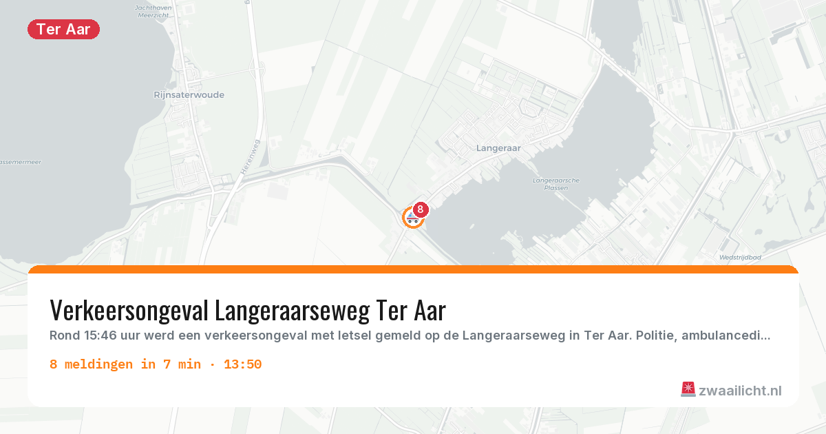 Kaart van de activiteitspiek bij Ter Aar