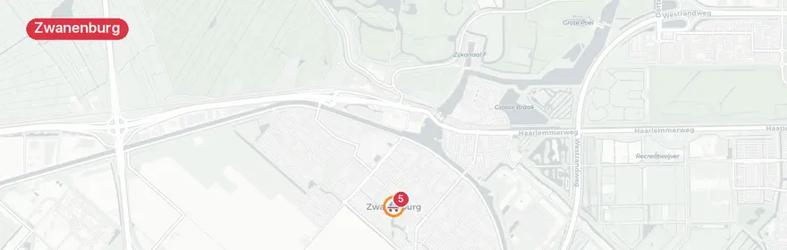 Kaart van Verkeersongeval A9 bij Zwanenburg, twee gewonden