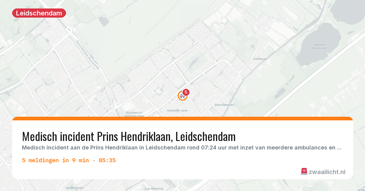 Kaart van de activiteitspiek bij Leidschendam