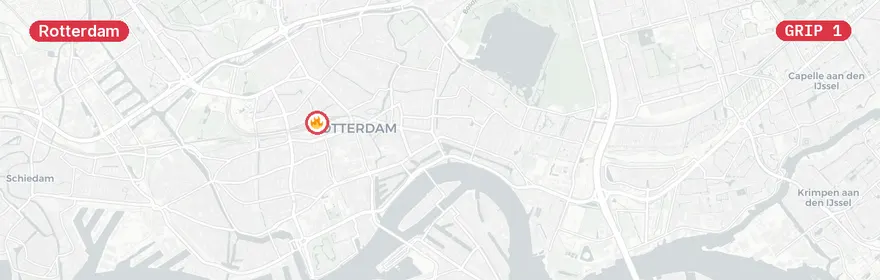 Kaart van Zeer grote brand parkeergarage Bas Paauwestraat Rotterdam