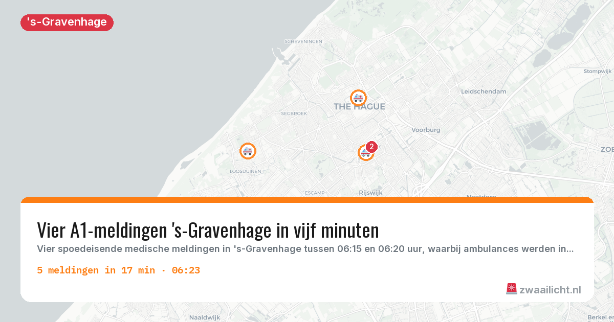 Kaart van de activiteitspiek bij 's-Gravenhage