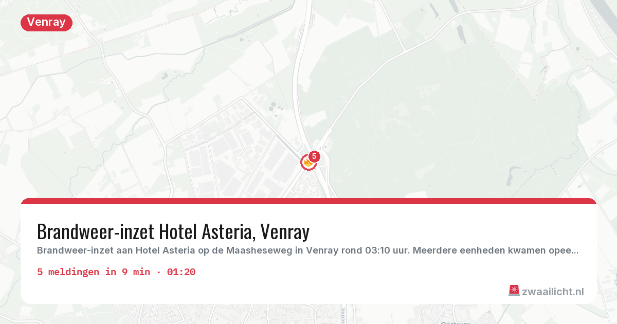 Kaart van de activiteitspiek bij Venray