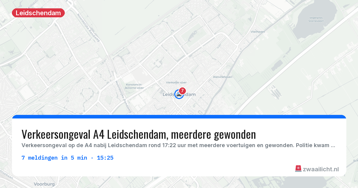 Kaart van de activiteitspiek bij Leidschendam