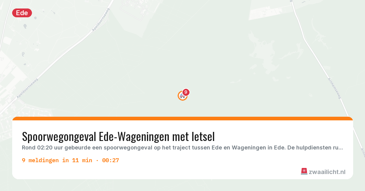 Kaart van de activiteitspiek bij Ede