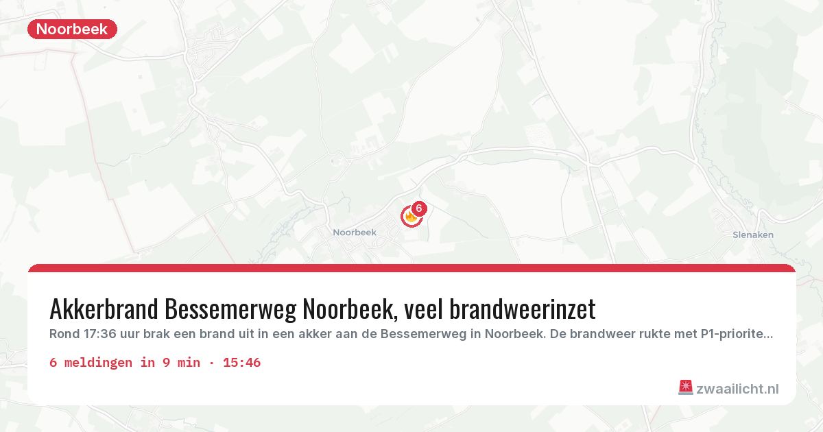 Kaart van de activiteitspiek bij Noorbeek