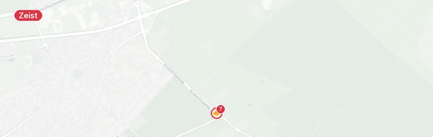 Kaart van Middelbrand op Krakelingweg Zeist