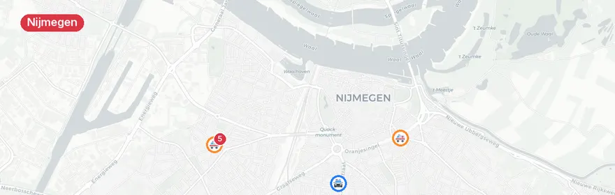 Kaart van Aanrijding met letsel St. Annastraat Nijmegen