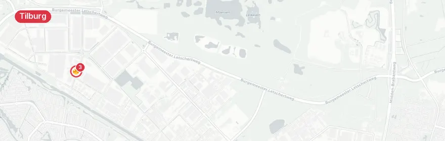 Kaart van Motorrijder zwaargewond Hectorstraat Tilburg