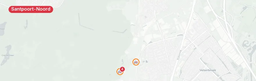 Kaart van Verkeersongeval met letsel Duin- en Kruidbergerweg