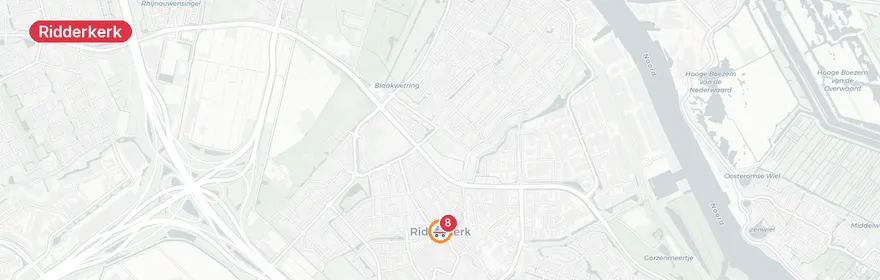 Kaart van Verkeersongeval A15 Ridderkerk, meerdere ambulances