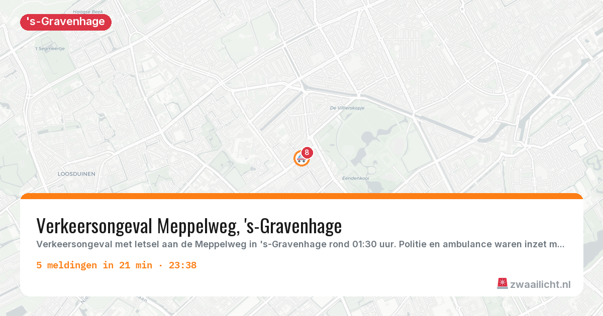 Kaart van de activiteitspiek bij 's-Gravenhage