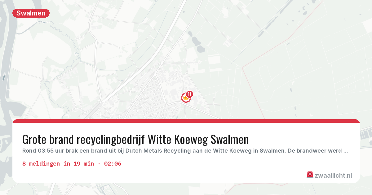 Kaart van de activiteitspiek bij Swalmen