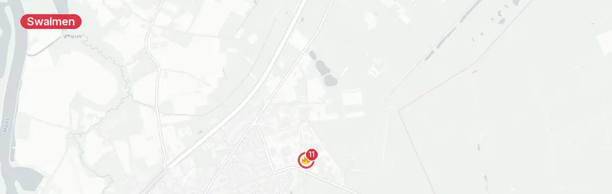 Kaart van Grote brand recyclingbedrijf Witte Koeweg Swalmen