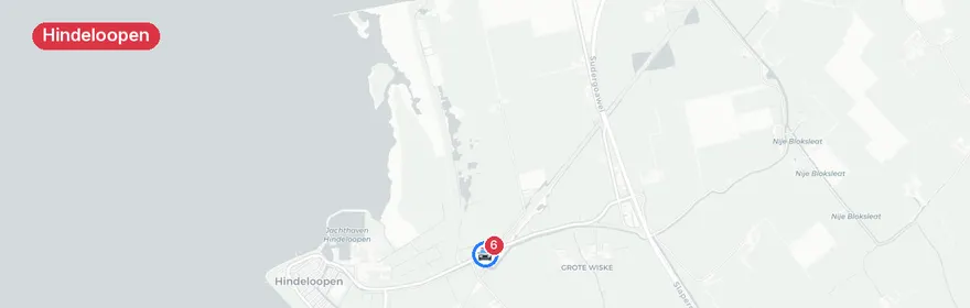 Kaart van Aanrijding trein en auto Oosterdijk Hindeloopen