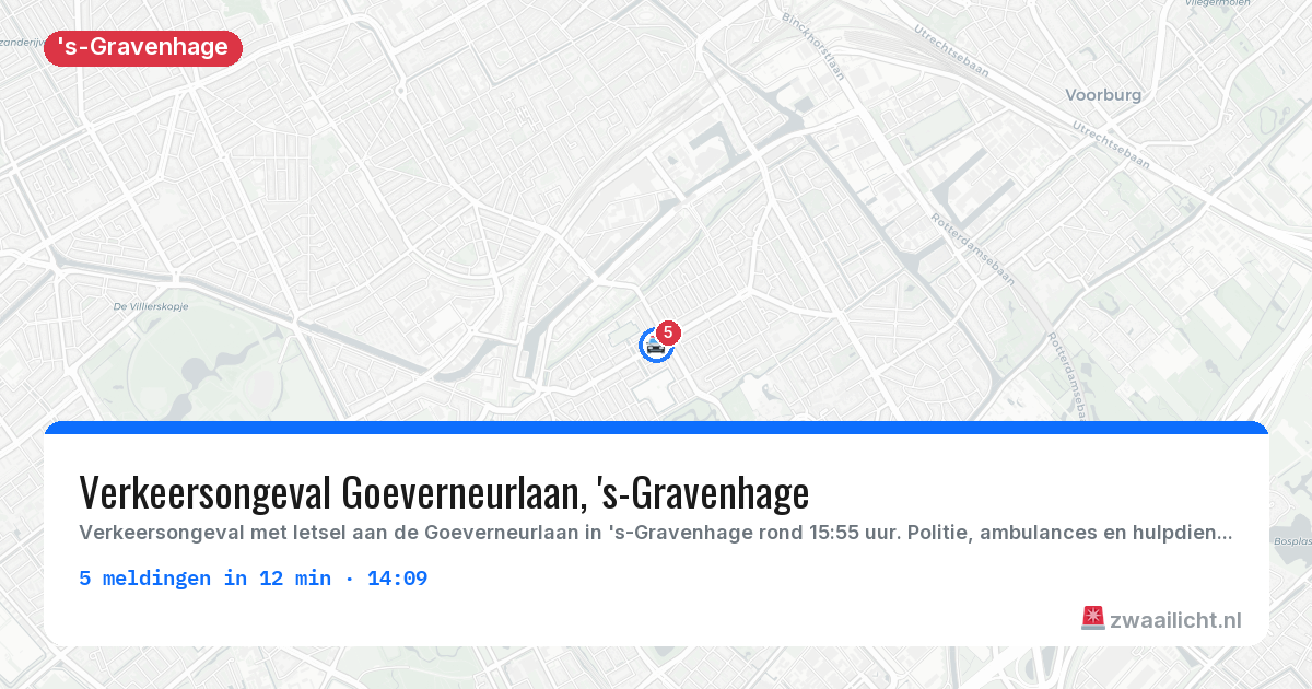 Kaart van de activiteitspiek bij 's-Gravenhage