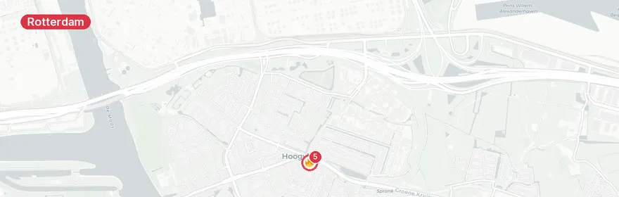 Kaart van Woningbrand Hoge Weije Hoogvliet Rotterdam