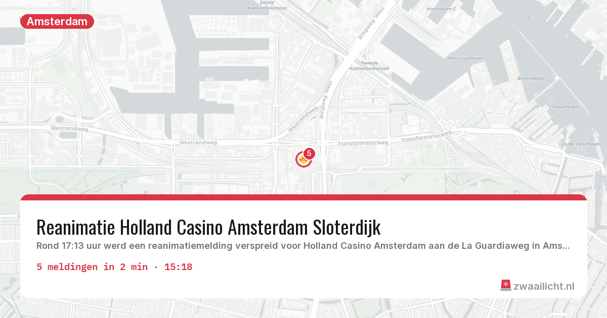 Kaart van de activiteitspiek bij Amsterdam
