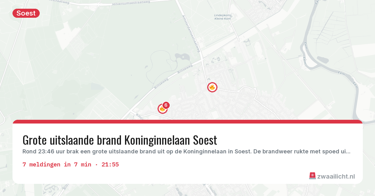 Kaart van de activiteitspiek bij Soest