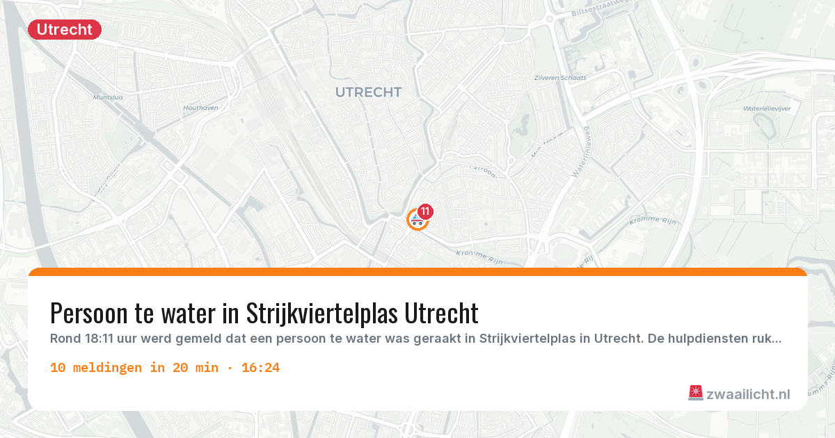 Kaart van de activiteitspiek bij Utrecht