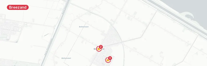 Kaart van Dakbrand Keizerskroon Breezand