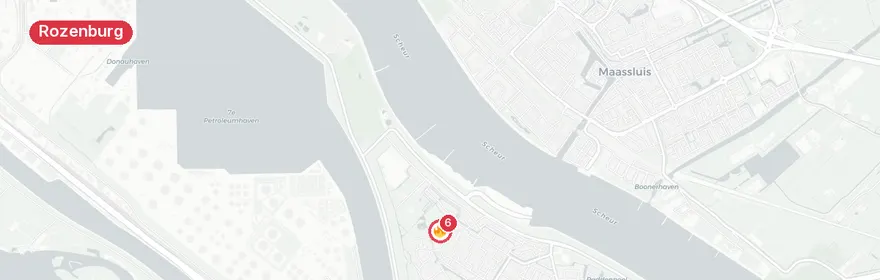 Kaart van Voertuigbrand slaat over naar woning Reigerhof Rozenburg