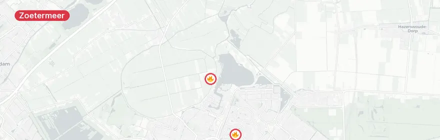 Kaart van Gaslekkage Vuurdoornpark en medisch noodgeval Engelandlaa...