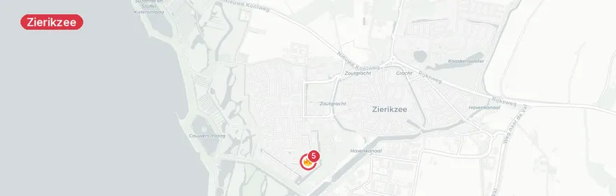Kaart van Uitslaande woningbrand Watersnipstraat Zierikzee