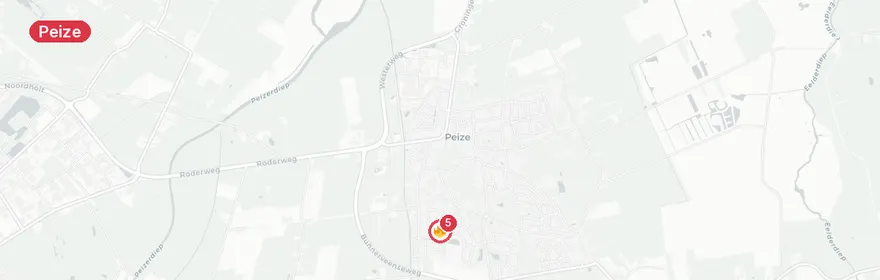Kaart van Woningbrand Heriklaan Peize