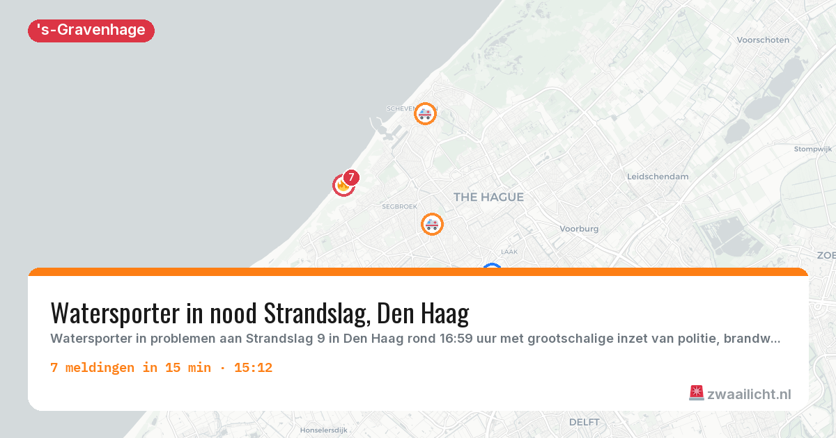Kaart van de activiteitspiek bij 's-Gravenhage