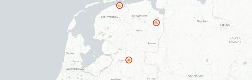 Kaart van Industriebrand Renewi Achtseweg Noord Eindhoven