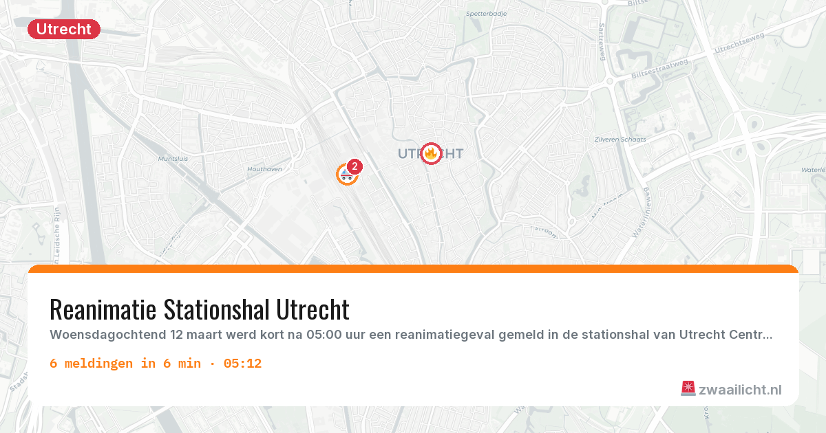 Kaart van de activiteitspiek bij Utrecht