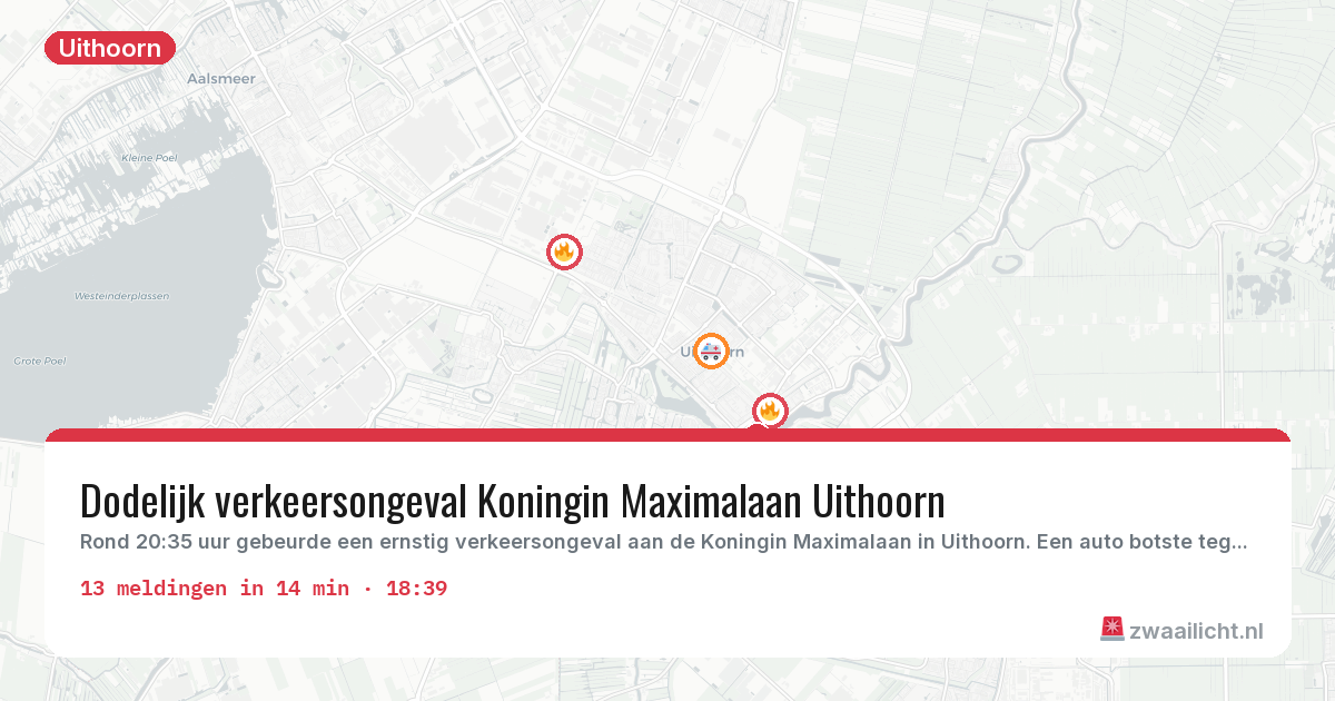 Kaart van de activiteitspiek bij Uithoorn