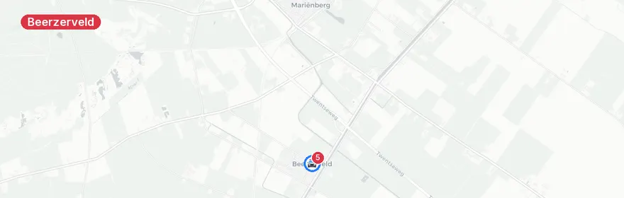 Kaart van Wielrenner gewond bij aanrijding Twentseweg Beerzerveld
