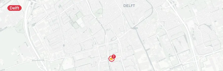 Kaart van Grote woningbrand Aart van der Leeuwlaan Delft