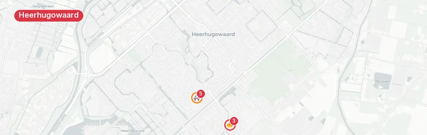 Kaart van Reanimatie en woningbrand Moerbeeklaan Heerhugowaard