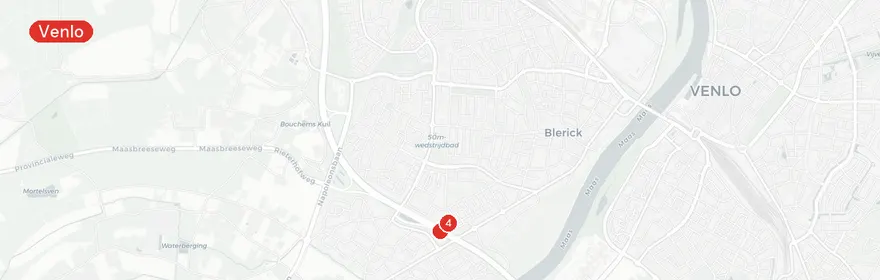 Kaart van Voertuigbrand A73 Venlo