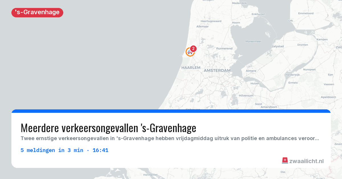 Kaart van de activiteitspiek bij 's-Gravenhage