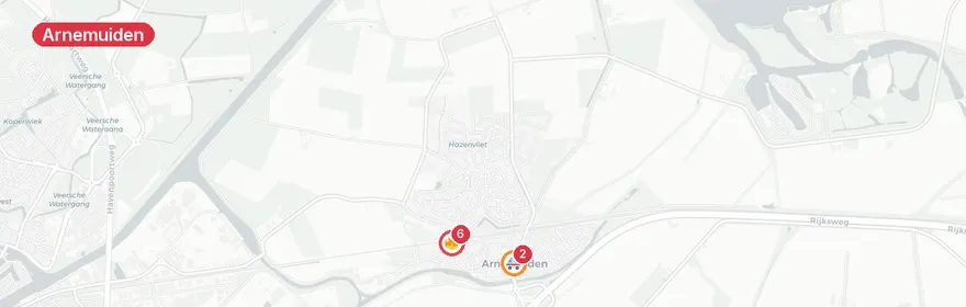 Kaart van Fatale aanrijding op spoor Arnemuiden