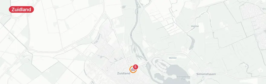 Kaart van Verkeersongeval Stationsweg Zuidland