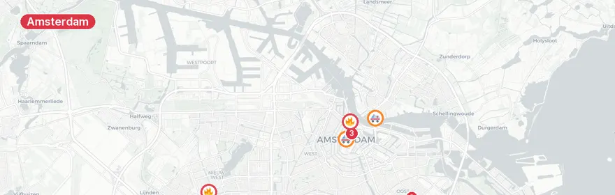 Kaart van Dodelijk verkeersongeval Droogbak Amsterdam