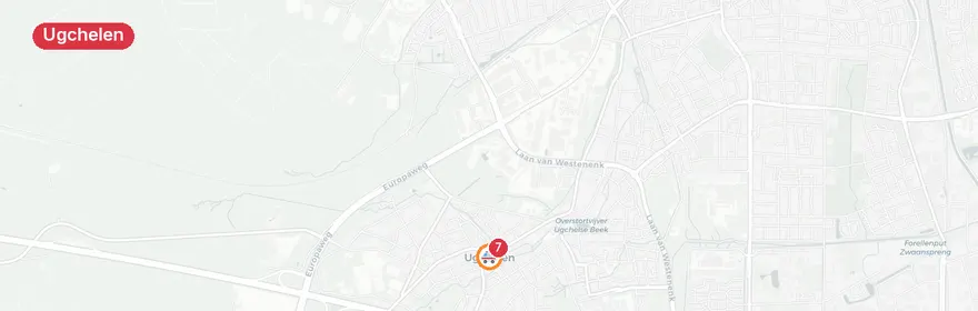 Kaart van Automobilist gewond bij eenzijdig ongeluk op A1 Ugchelen