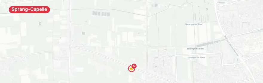 Kaart van Schuurbrand Heistraat Sprang-Capelle