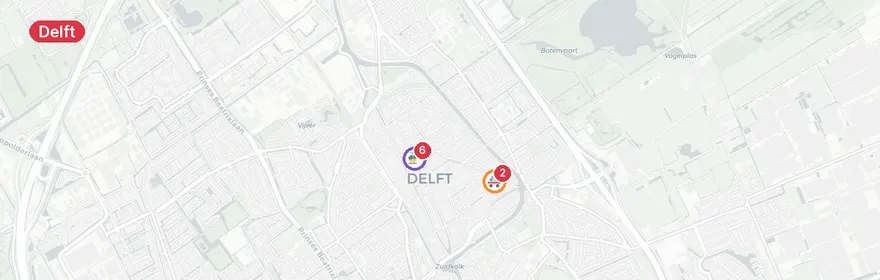 Kaart van Medische noodsituatie Voorstraat, Delft