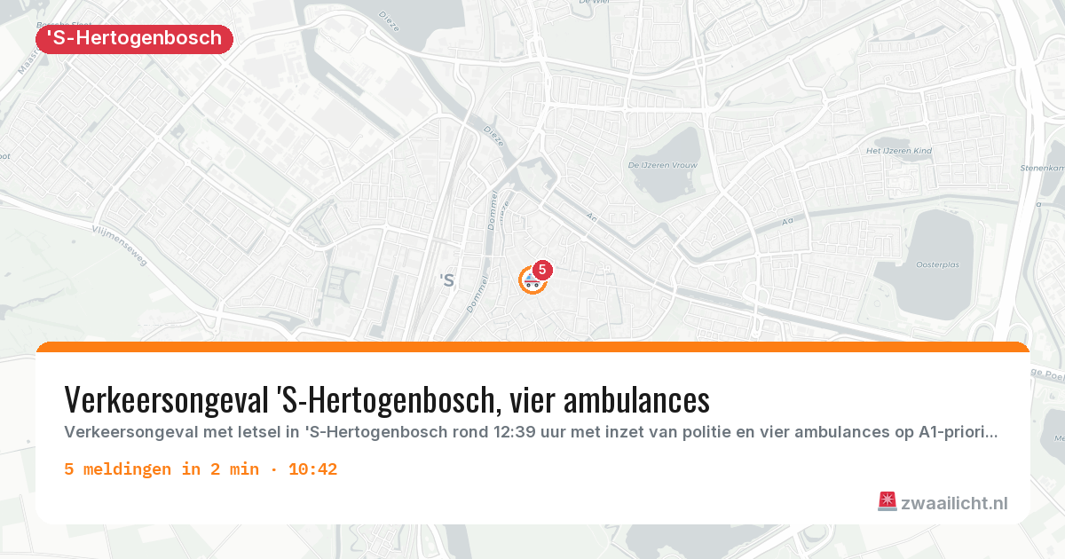 Kaart van de activiteitspiek bij 'S-Hertogenbosch
