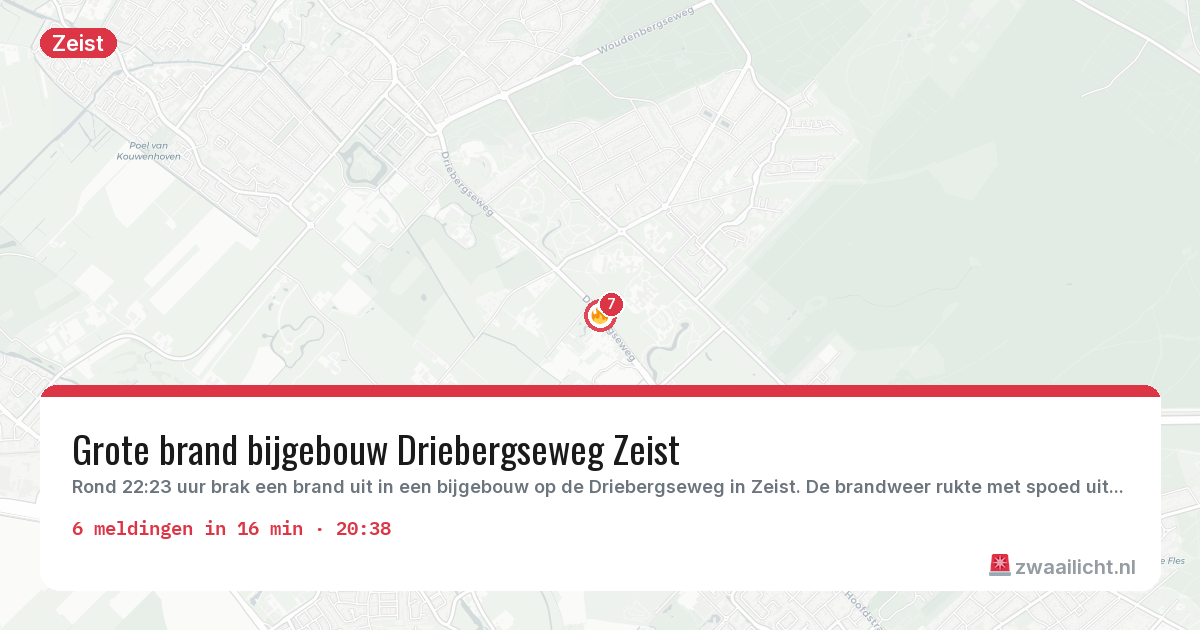 Kaart van de activiteitspiek bij Zeist