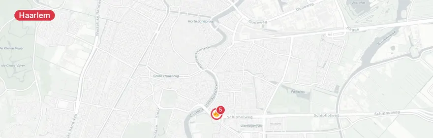 Kaart van Grote brand in flatgebouw Clothildestraat Haarlem