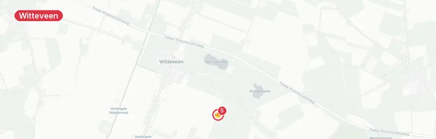 Kaart van Brand agrarisch bedrijf Bosweg Witteveen