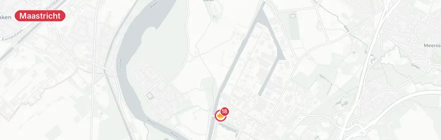 Kaart van Grote brand afvalverwerkingsbedrijf PreZero Maastricht
